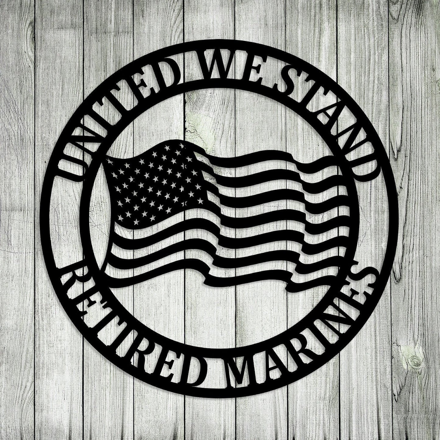 Personalized Retired US Marines Veteran Metal Sign, Metal Laser Cut Metal Signs Custom Gift Ideas