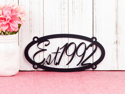 Established Metal Sign, Established Sign, Custom Metal Sign, Custom Sign, Metal Wall Art, Personalized Sign, Family, Laser Cut Metal Signs Custom Gift Ideas