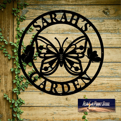 Buttlefly Sign, Baby Bedroom, Nursery Decor, Garden Sign, Entrance Sign, Wall Decor, Plasma Cut Steel Sign , Welcome Sign, Personalized Sign Laser Cut Metal Signs Custom Gift Ideas