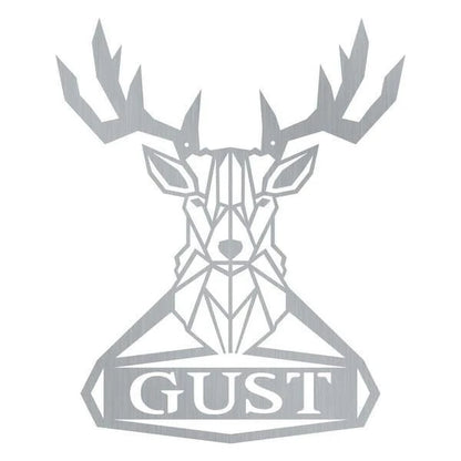 Geometric Deer Monogram Customized Metal Signs, Custom Metal Sign, Custom Signs, Metal Sign, Metal Laser Cut Metal Signs Custom Gift Ideas