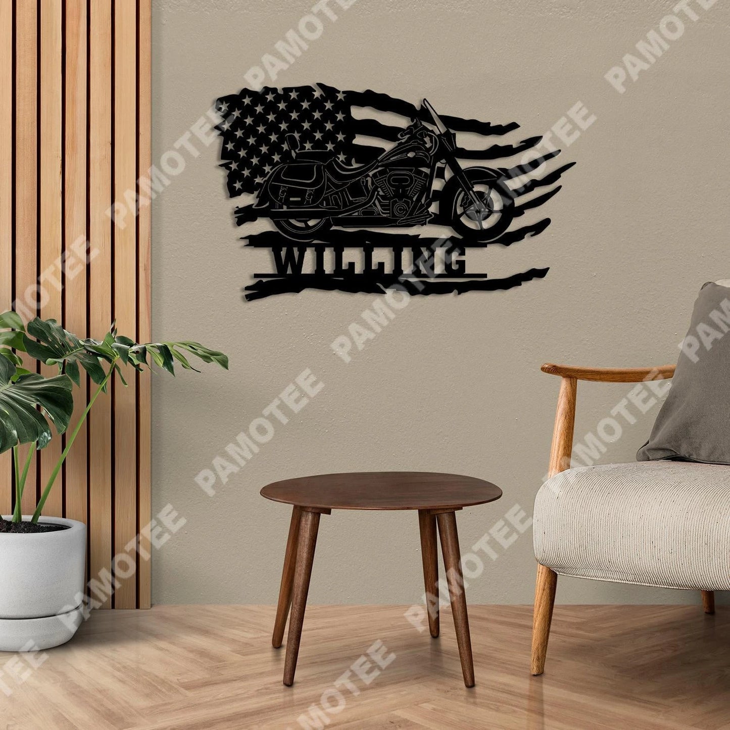 Custom Motorcycle With American Flag Cool Metal Art, Patriot Gift, Metal Laser Cut Metal Signs Custom Gift Ideas
