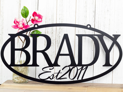 Family Established Metal Sign, Name Sign, Established, Metal Wall Art, Custom Sign, Outdoor Sign, House Sign, Personalized Sign, Laser Cut Metal Signs Custom Gift Ideas