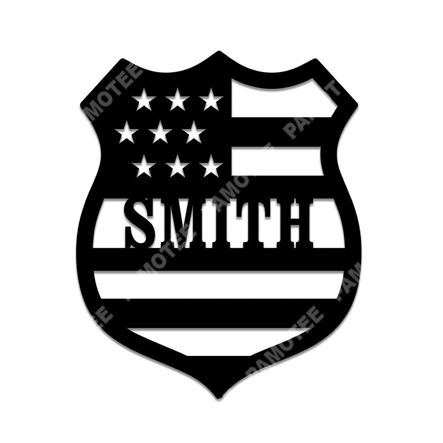 Customized Sheriff Badge American Flag Metal Art, Police Housewarming Wall Decor, Metal Laser Cut Metal Signs Custom Gift Ideas