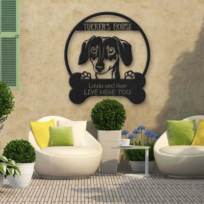 Dachshund's House Dog Lovers Personalized Metal Sign Laser Cut Metal Signs Custom Gift Ideas
