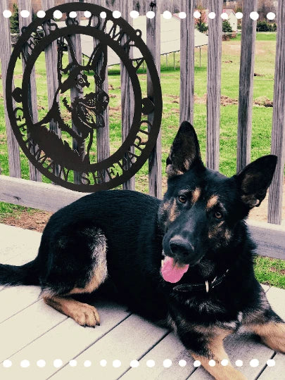 German Shepherd Established Sign, Cut Metal Sign, Metal Wall Art, Metal House Sign Laser Cut Metal Signs Custom Gift Ideas
