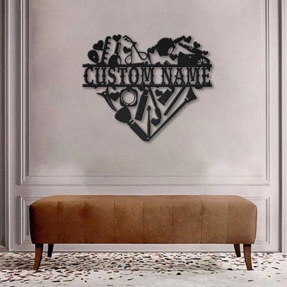 Personalized Makeup Room Monogram Metal Sign Art V2, Custom Makeup Room Monogram Metal Sign, Makeup Gifts, Job Gift, Birthday Gift, Laser Cut Metal Signs Custom Gift Ideas