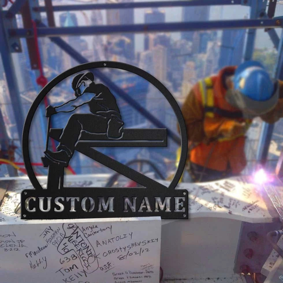 Personalized Ironworker Monogram Metal Sign Art, Custom Ironworker Monogram Metal Sign, Ironworker Gifts, Job Gift, Birthdy Gift Laser Cut Metal Signs Custom Gift Ideas