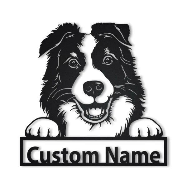 Border Collie Personalized Metal Wall Decor, Cut Metal Sign, Metal Wall Art, Metal House Sign, Metal Laser Cut Metal Signs Custom Gift Ideas