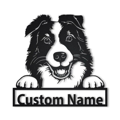 Border Collie Personalized Metal Wall Decor, Cut Metal Sign, Metal Wall Art, Metal House Sign, Metal Laser Cut Metal Signs Custom Gift Ideas