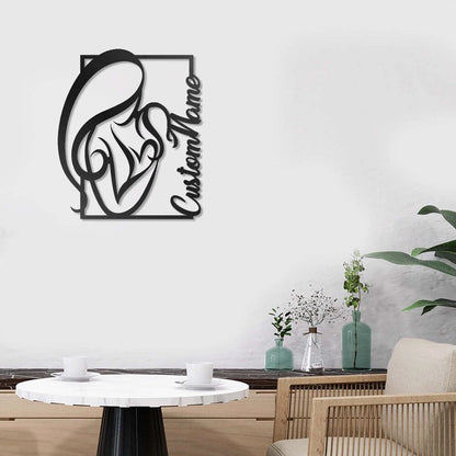 Custom Name Heart Mother and Daughter Metal House Sign