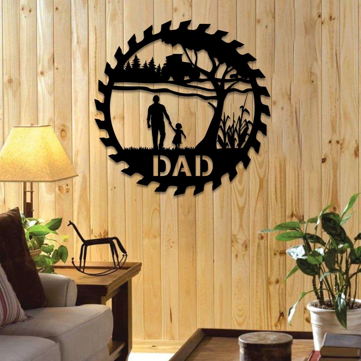 Custom Farmer Dad And Little Daughter Metal Sign, Father's Day Gift Laser Cut Metal Signs Custom Gift Ideas