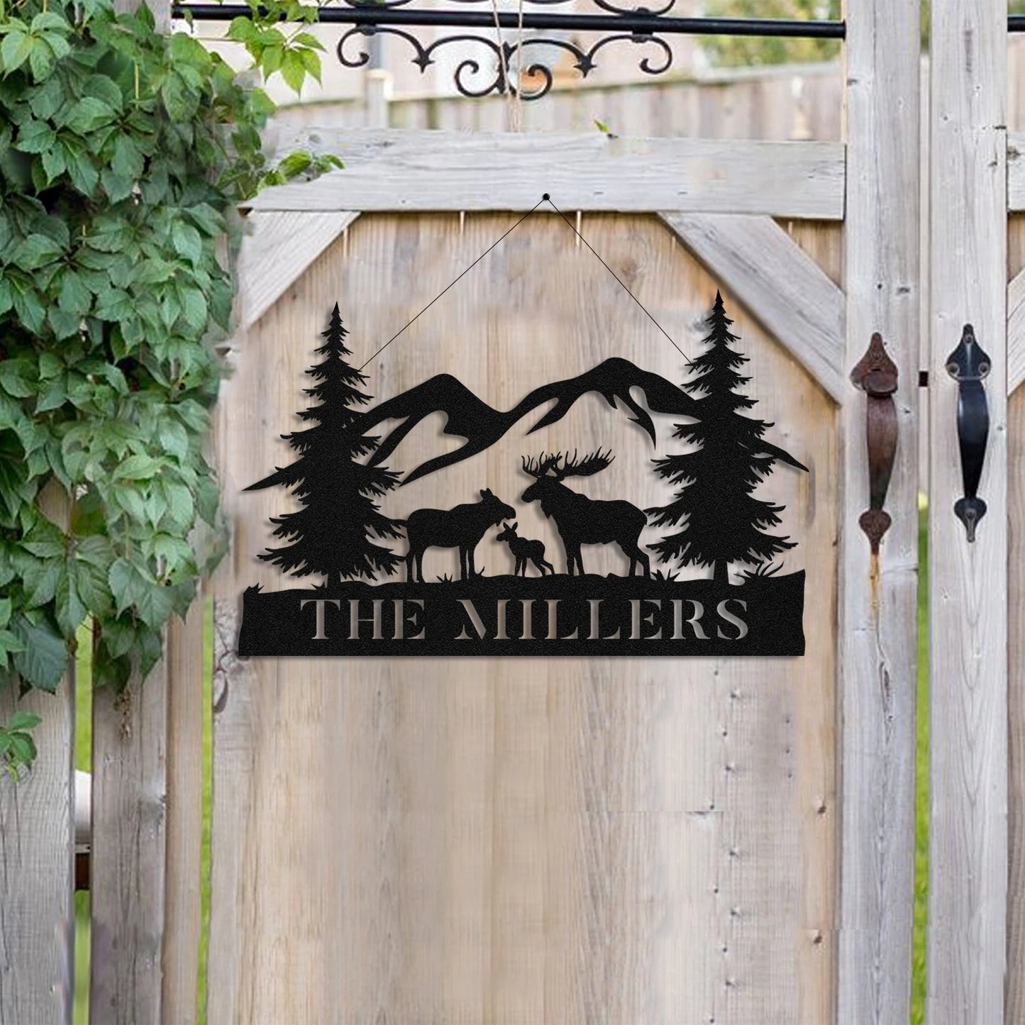 Moose Deer Hunting Hunter Metal Sign Monogram, Custom Outdoor Farm, Cabin, Lodge, Camp, Wall Decor, Art Gift For Him, Metal Laser Cut Metal Signs Custom Gift Ideas