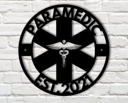 Custom Metal Sign For Paramedic, Emt Gift Ideas, Medical Field Home Decor, Personalized Family Name Sign, Custom Ems Gift, First Responder Laser Cut Metal Signs Custom Gift Ideas