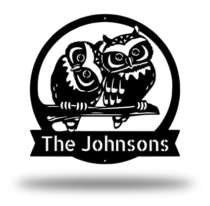 Personalized Owl Metal Sign Steel Metal Art Metal Decor Steel Wall Decor Metal Sign Outdoor Decor, Laser Cut Metal Signs Custom Gift Ideas