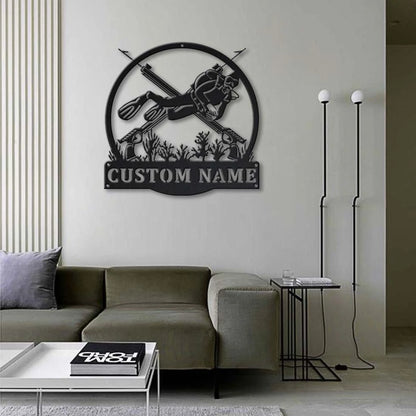 Personalized Spearfishing Sport Monogram Metal Sign Art, Custom Spearfishing Sport Metal Sign, Hobbie Gifts, Sport Gift, Birthday Gift Laser Cut Metal Signs Custom Gift Ideas