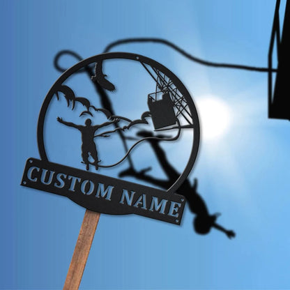 Personalized Bungee Jumping Monogram Metal Sign Art, Custom Bungee Jumping Metal Sign, Hobbie Gifts, Sport Gift, Birthday Gift, Laser Cut Metal Signs Custom Gift Ideas