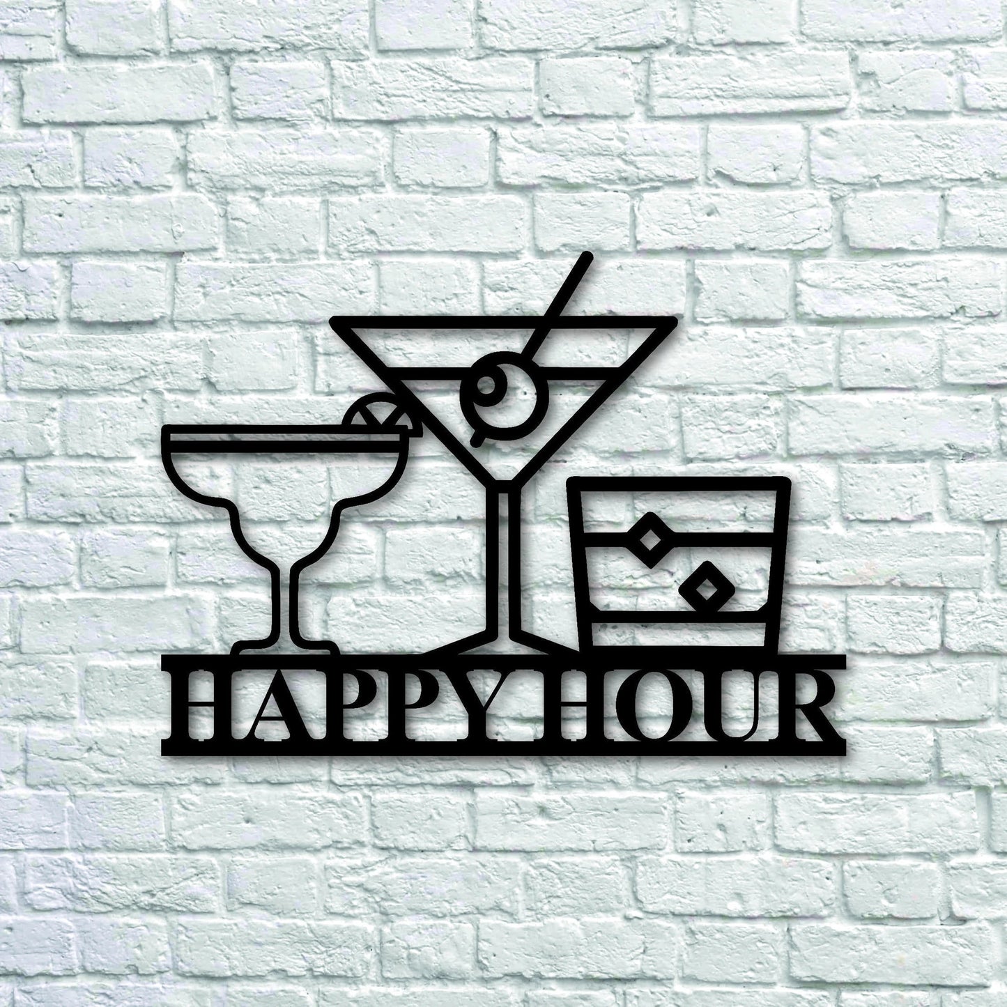 Personalized Bar Theme Sign, Custom Happy Hour Sign, Whiskey Sign, Metal Family Name Sign With Margarita, Margarita Lover Gift Laser Cut Metal Signs Custom Gift Ideas