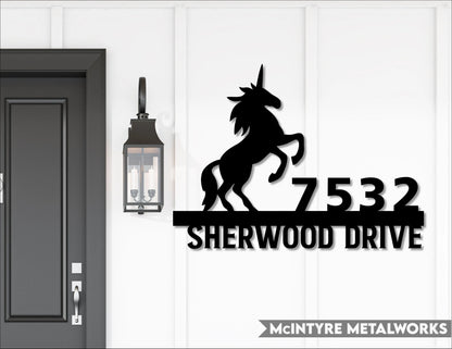 Unicorn Metal Address Sign Custom Address Sign, Cut Metal Sign, Wall Metal Art Laser Cut Metal Signs Custom Gift Ideas