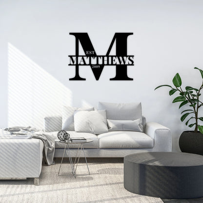 Personalized Metal Monogram Sign, Wedding Gift, Family Name Sign, Outdoor Name Sign, Last Name Sign, Metal Sign, Front Door., Laser Cut Metal Signs Custom Gift Ideas