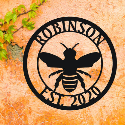 Honey Bee Sign, Custom Bee Theme Farm Sign Wall Art, Honey Bee Family Nan, Metal Sign, Custom Last Name Sign, Family Name Sign Laser Cut Metal Signs Custom Gift Ideas