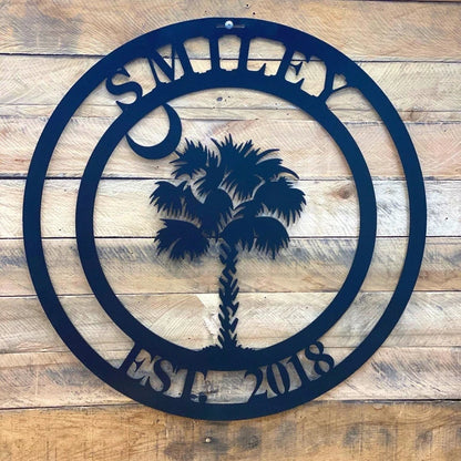 Monogram South Carolina Decor Palmetto Tree Decor South Carolina Sign Sc State Tree Metal Sign Handcrafted Metal Art Door Decor