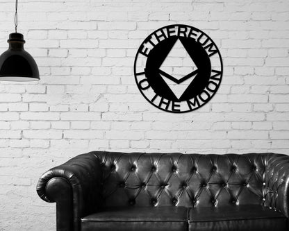 Ethereum To The Moon, Ethereum Sign, Metal Ethereum Sign, Personalized Ethereum , Custom Cryptocurrency Sign, Ethereum Gift, Ethereum Art Laser Cut Metal Signs Custom Gift Ideas
