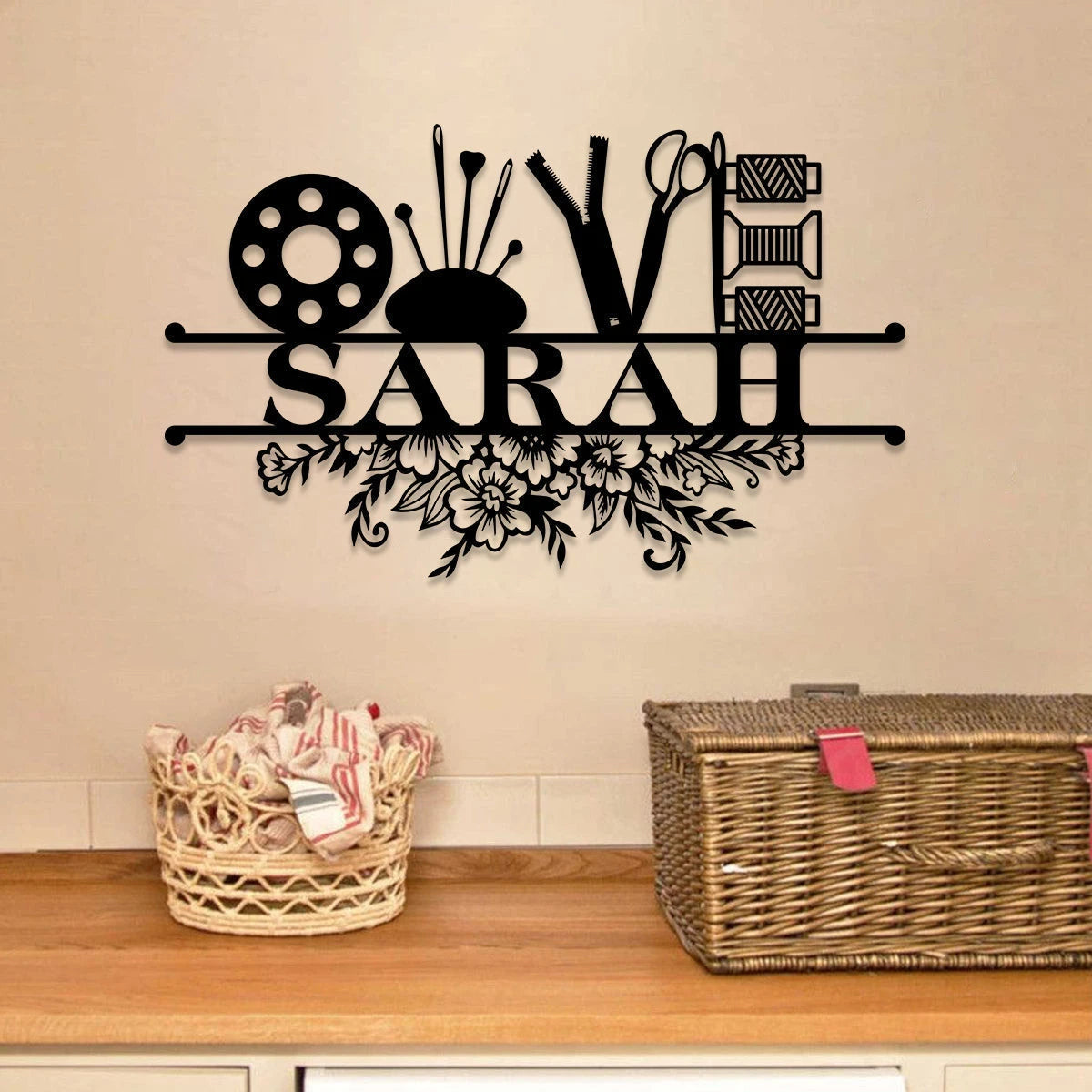 Personalized Sewing Metal Sign, Custom Sewing Room Metal Art, Wall Decor, Metal Laser Cut Metal Signs Custom Gift Ideas
