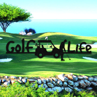 Golf Life Metal Art, Golf Cart Home Decor, Father's Day Gift Laser Cut Metal Signs Custom Gift Ideas