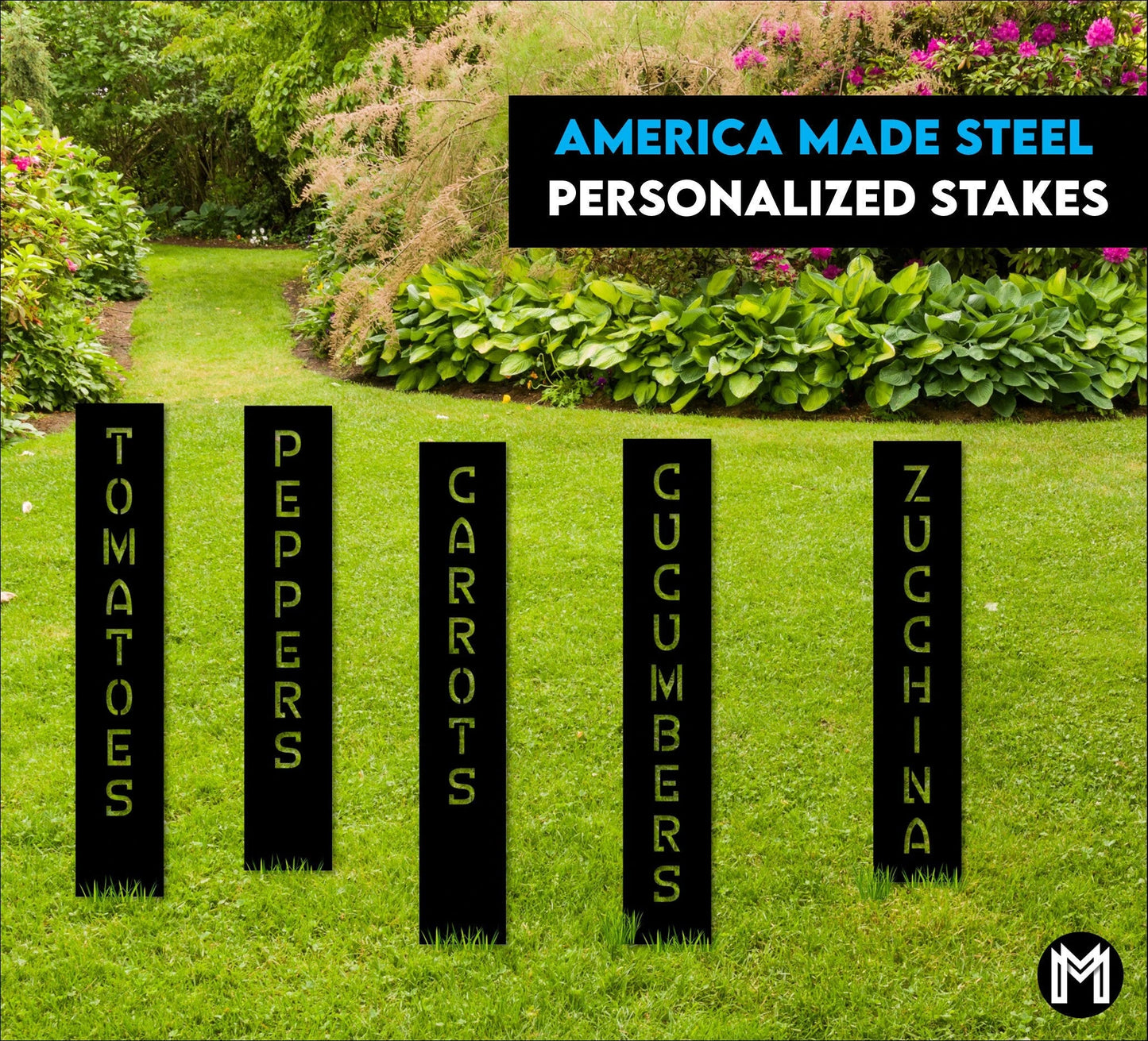 Personalized Metal Garden Stakes Garden Markers, Plant Markers, Custom Yard Stakes Laser Cut Metal Signs Custom Gift Ideas