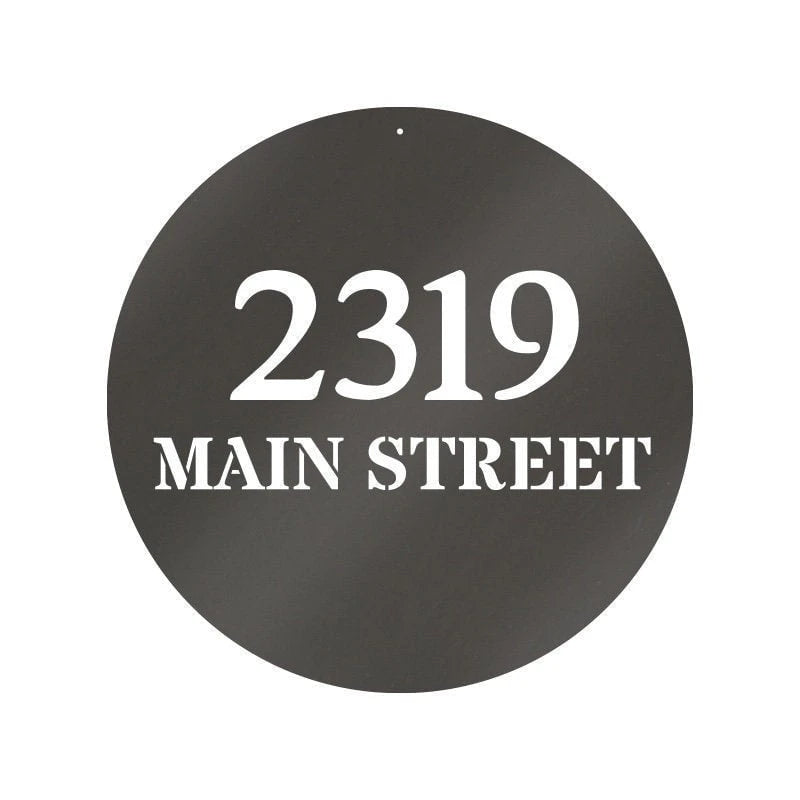 Metal Circle Address Sign Custom Metal Sign Outdoor Metal Sign House Numbers Address Sign housewarming Gift