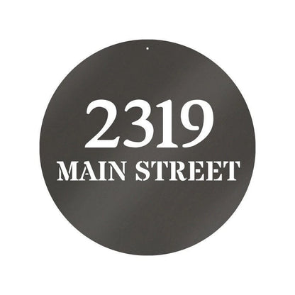Metal Circle Address Sign Custom Metal Sign Outdoor Metal Sign House Numbers Address Sign housewarming Gift