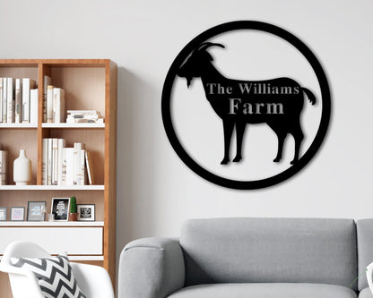 Goat Farm Metal Sign, Custom Goat Sign, Personalized Goat Barn Sign, Goat Metal Wall Art, Goat Farmer Gift, Farmhouse Decor, Goat Ranch Laser Cut Metal Signs Custom Gift Ideas