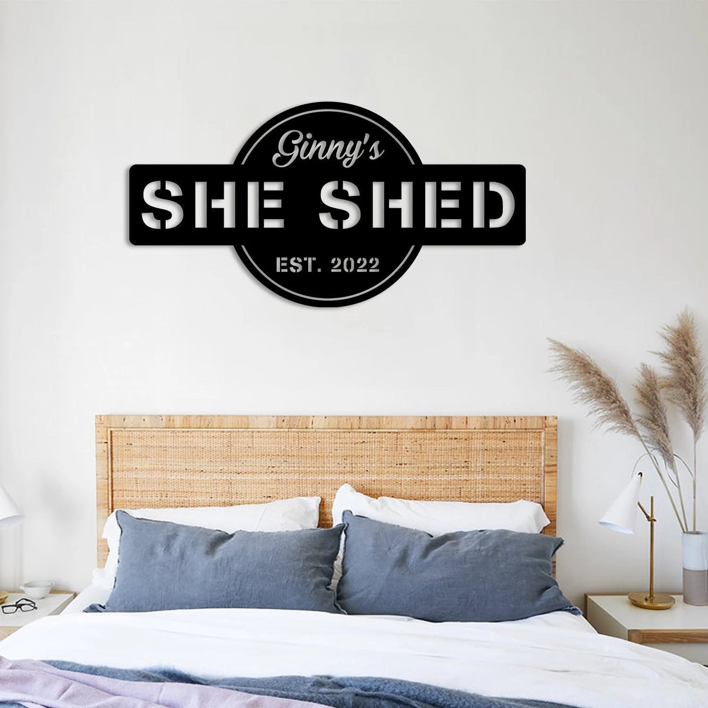Personalized Name Date She Shed Metal Art, Home Decor Laser Cut Metal Signs Custom Gift Ideas