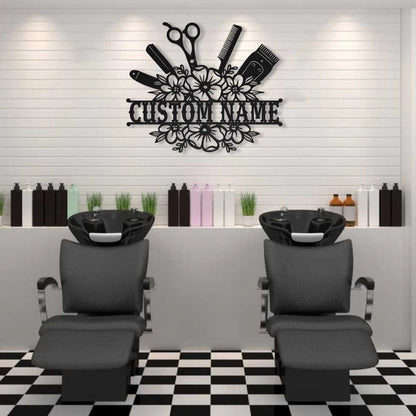 Hair Salon Personalized Name Cut Metal Sign Laser Cut Metal Signs Custom Gift Ideas