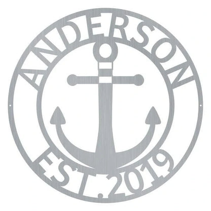 Anchor Est Monogram Customized Metal Signs, Custom Metal Sign, Custom Signs, Metal Sign, Metal Laser Cut Metal Signs Custom Gift Ideas