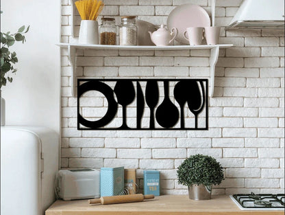 Kitchen utensils minimalist wall art Cut Metal Sign Laser Cut Metal Signs Custom Gift Ideas