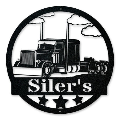 Construction Collection Big Rig Trucker 18 Wheeler Diesel Metal Sign Art Wall Decor Trucking Company