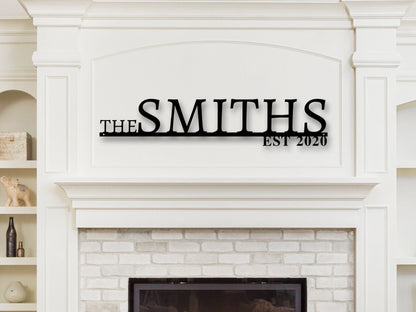 Personalized Family Name Metal Sign Housewarming Gift Door Hanger Wedding Gift Metal Established Sign Metal Fa, Laser Cut Metal Signs Custom Gift Ideas