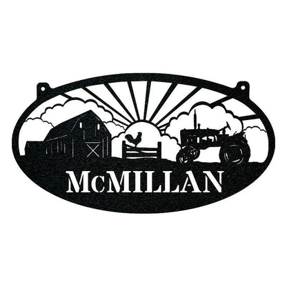 Oval Chicken Farm Monogram Fence Farm Life Sign Laser Cut Metal Signs Custom Gift Ideas