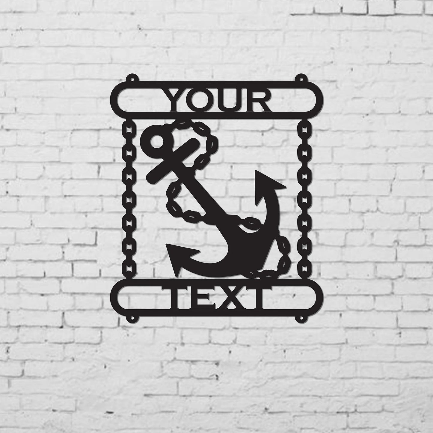 Personalized Anchor And Chain Metal Sign Metal Name Sign Monogram Sign Metal Anchor Wall Decor Ocean Aquatic Wall Decor
