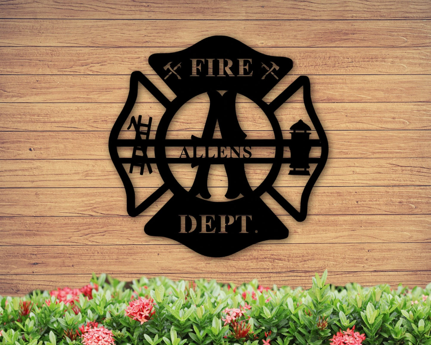 Personalized Metal Maltese Cross Sign, Firefighter Gift, Fireman Sign With Last Name, First Responder Gift, Fireman Metal Art, Metal Sign, Metal Laser Cut Metal Signs Custom Gift Ideas