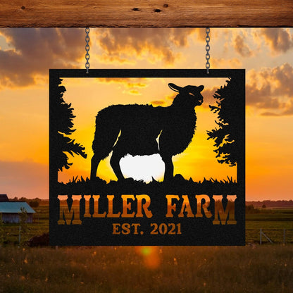 Metal Farm Sign Katahdin Sheep Monogram, Custom Outdoor Farmhouse, Wall Decor Art Gift, Metal Laser Cut Metal Signs Custom Gift Ideas
