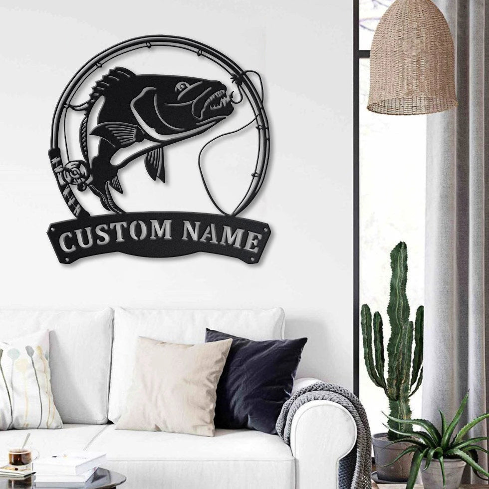 Personalized Snapper Fishing Fish Pole Metal Sign Art, Custom Snapper Fishing Metal Sign, Fishing Lover Home Decor, Snapper Fishing Gift, Laser Cut Metal Signs Custom Gift Ideas