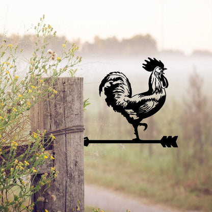 Rooster Metal Tree Stake, Farmhouse Art, Housewarming Gift Laser Cut Metal Signs Custom Gift Ideas