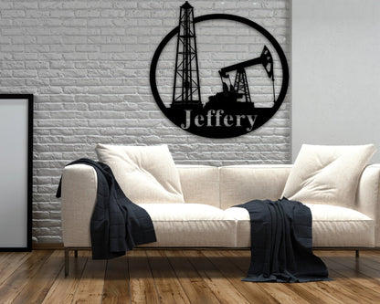 Custom Metal Name Sign, Oil Rig, Oil Field, Offshore Custom Sign, Unique, Toolpusher, Driller, Derrickhand, Motorman, Roughneck, Roustabout Laser Cut Metal Signs Custom Gift Ideas