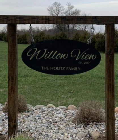 Metal Address Sign , Oval Metal Address, Personal Metal Sign, Custom Name Address Metal Oval Metal Art Laser Cut Metal Signs Custom Gift Ideas