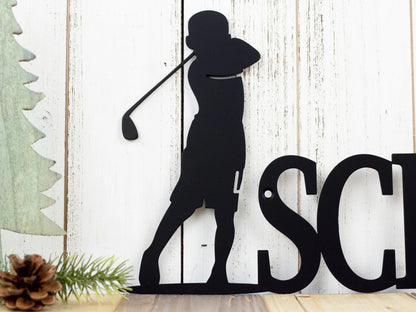 Personalized Golf Name Sign, Boy Golfer, Metal Wall Art, Golf Sign, Metal Sign, Custom Sign, Personalized Sign, Laser Cut Metal Signs Custom Gift Ideas