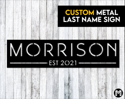Metal Last Name Sign, Custom Name Signs, Established Signs, Yard Sign, Front Porch Decor, Stakes, Hanging Signs, Family Name Sign Laser Cut Metal Signs Custom Gift Ideas