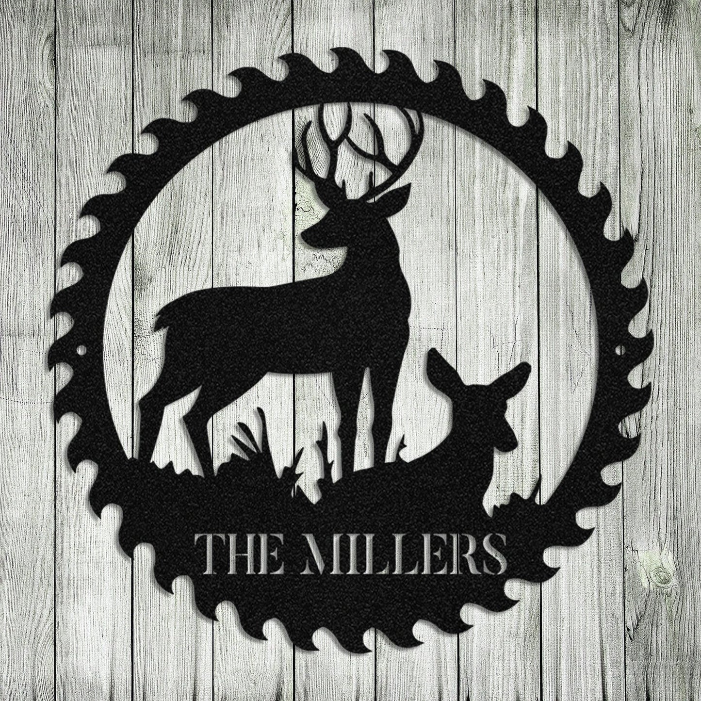 Deer Hunting Hunter Metal Sign Monogram, Wall Decor, Art Gift For Him, Metal Laser Cut Metal Signs Custom Gift Ideas