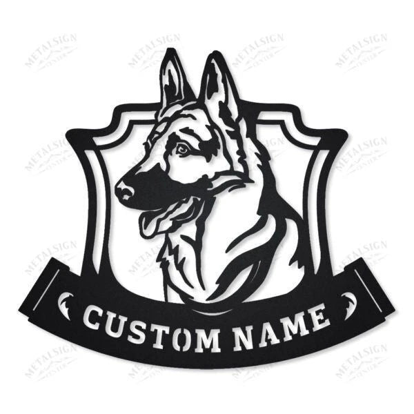 German Shepherd Monogram Personalized Metal Wall Decor, Cut Metal Sign, Metal Wall Art, Metal House Sign Laser Cut Metal Signs Custom Gift Ideas